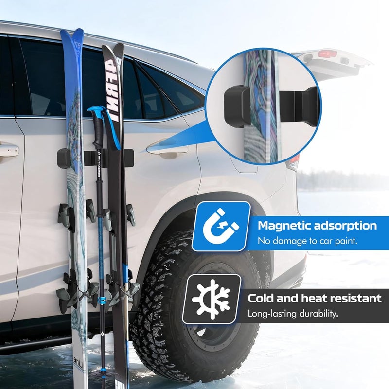 MIPON Magnetic Ski Snowboard Vehicle Mountr & Fishing Rod Holde for Car Truck Bed Boat Wall Garage Door,Protection You Vehicle Paint - Image 4